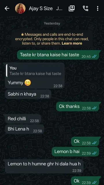 WhatsApp conversation screenshot &mdash; Ajay J., verified order